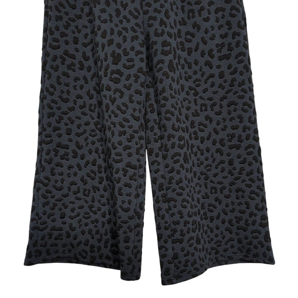 SSYS the Label Leopard Crop Pants Womens Size Medium Blue Wide Leg Drawstring - Picture 5 of 9